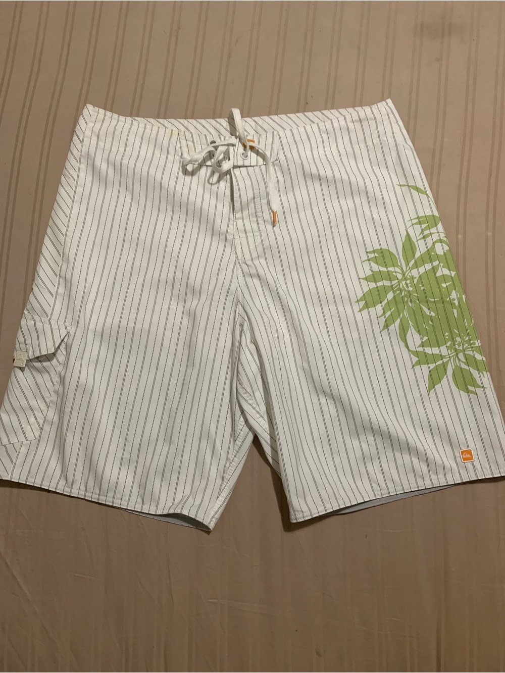 Quicksilver vintage y2k board shorts with Green Floral Accent